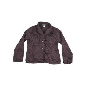 Vintage Talk Of The Walk Women's Size XL Maroon‎ Blouse Gold Buttons